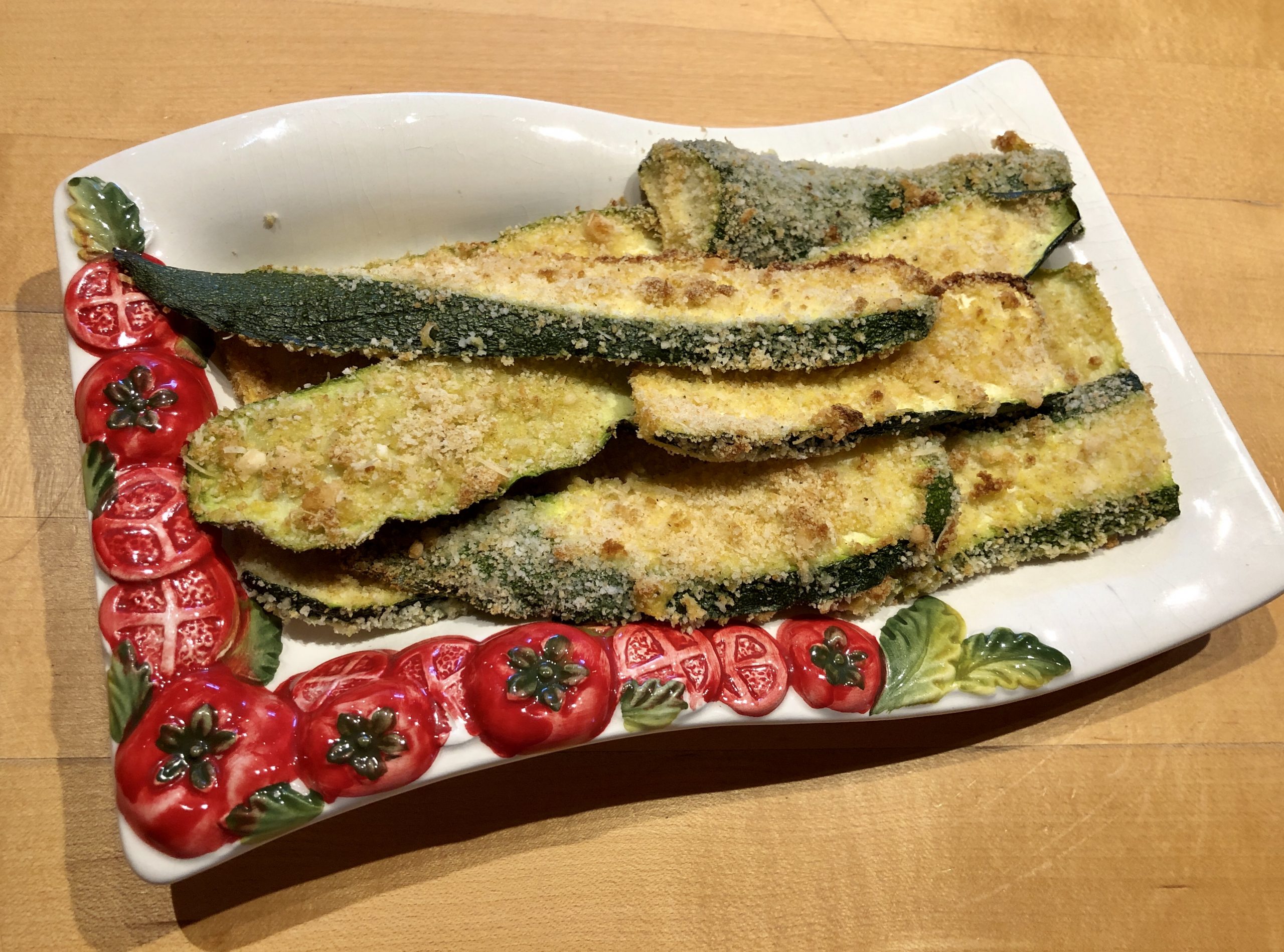 Panierte Zucchini-Scheiben mit Parmesan